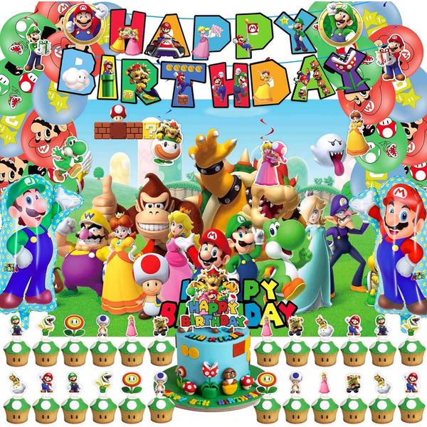 Mario Party Decorations Birthday Party Supplies Super Mario Bros Birthday Favors