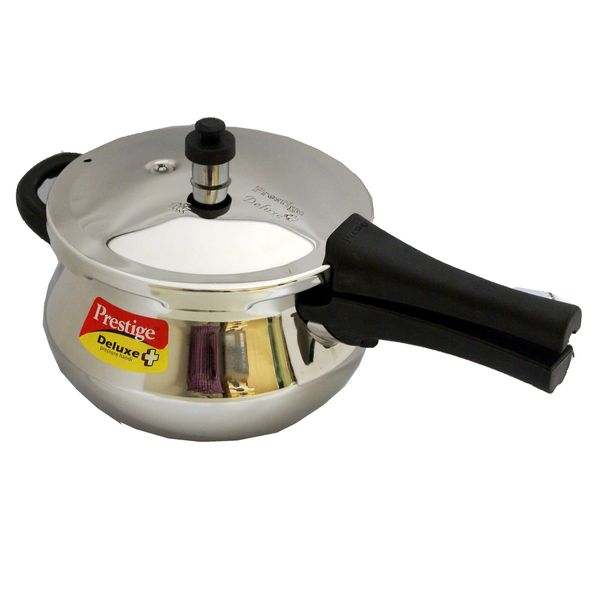 Prestige Deluxe Stainless Steel Mini Handi Pressure Cooker, 3.3-Liter