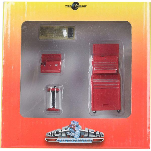 Tire Brigade 4 Piece Tool Set Red 1/24 by Motorhead Miniatures 191