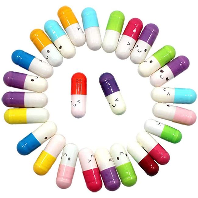 150pcs Capsule Message Letters, BetterJonny Smile Face Capsule Message Pill Letter Set for DIY and Craft Multicolor