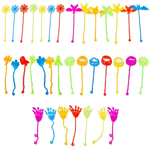 Comioke Children's Adhesive Hands, Pack of 35 Colourful Slime Hand Party Bags, Clapping Hand Children, Clapping Hands, Gossip Hand Slime, Sticky Spider Web Toy, Party Bag for Children's Birthday