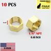 10 pcs 1/8” NPT Female Thread Brass Pipe Fitting Hex Lock Nut