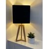 Navy Blue Velvet Brushed Gold Square Lampshade