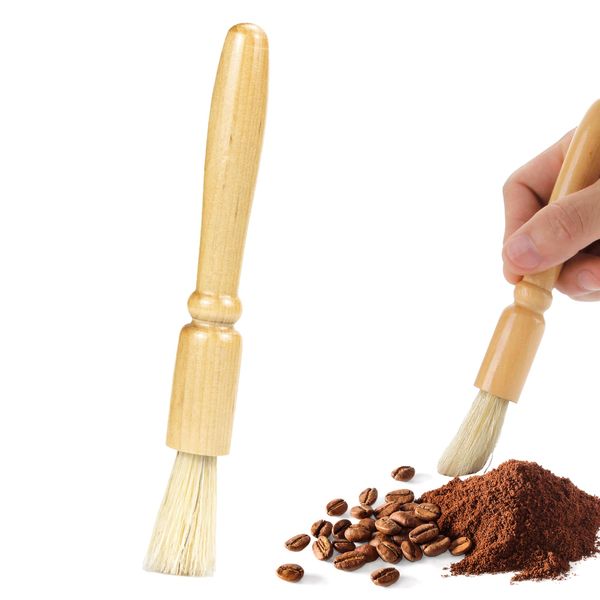 1PCS Coffee Brush Coffee Machine Accessories Coffee Grinder Cleaning Brush with Wood Handle for Barista for Home Kitchen