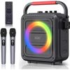 Bluetooth Karaoke Speaker with Two Wireless Karaoke Microphones, PA System Speak