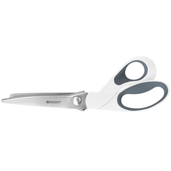 Westcott Pinking Shears, 9.5-Inches (15983),White, Gray