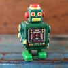 Superfreak® Tin Plate Robot Tin Toy Robot Tin + Small = 10 cm, Green
