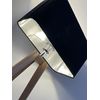 Black Textured 100% Linen Brushed Silver Rounded Rectangle Lampshade