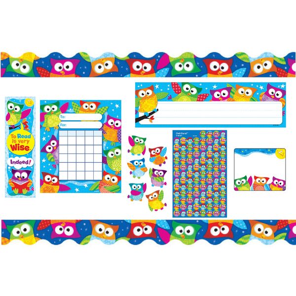 Owl Classroom School Teacher Mega Pack - Stickers, Trimmers, Bookmarks & More