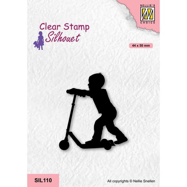 Stamp – Clear Stamp – Boy with Scooter