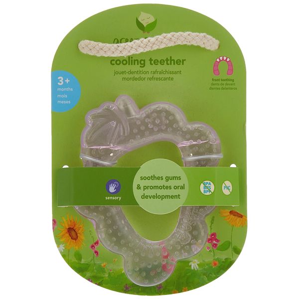 green sprouts Fruit Cooling Teether | Soothes gums & promotes healthy oral development | Safer plastic filled with sterilized water, Chill for extra relief, Textured surface to massage gums