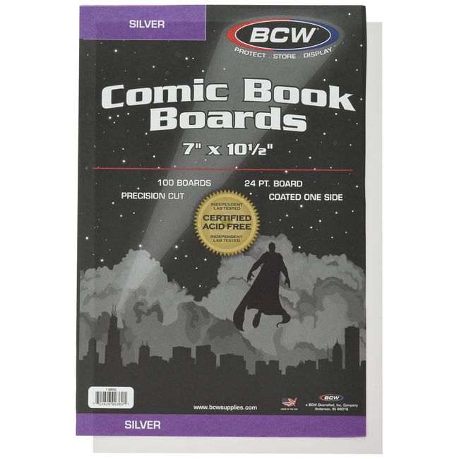 BCW Backing Boards, 7 x 10 1/2", Silver