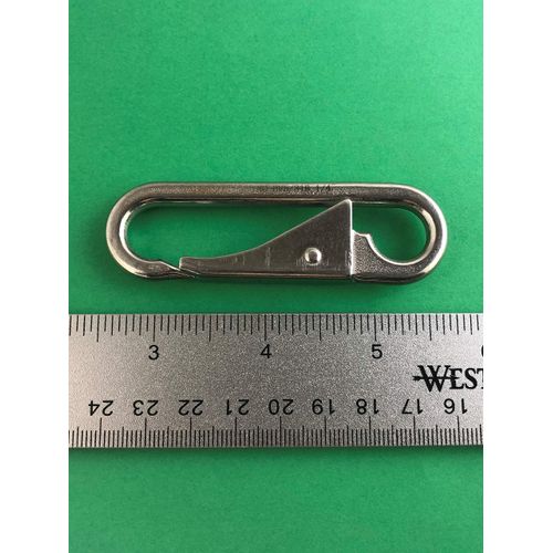 US Stainless 2 Pieces Stainless Steel 316 1/4" Chain Snap Spring Hook with Closed End Marine Grade