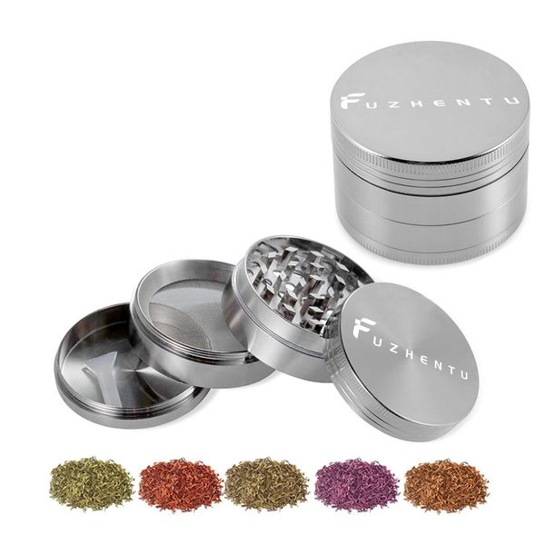 Multimill Portable Pepper Mill 50mm Diameter Small Alloy Grinder Spice Herb Powder Mill Pepper Pepper Pepper/Pepper Compact with Spatula (Silver)