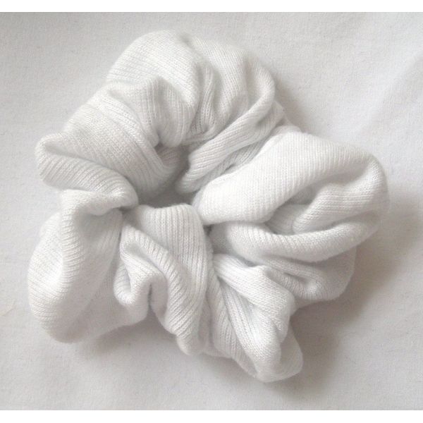 White Jersey Scrunchy-Small - Made in the USA