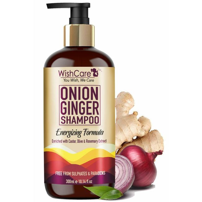 WishCare® Onion Ginger Shampoo - For Hair Fall Control Energizing Formula 300 ml