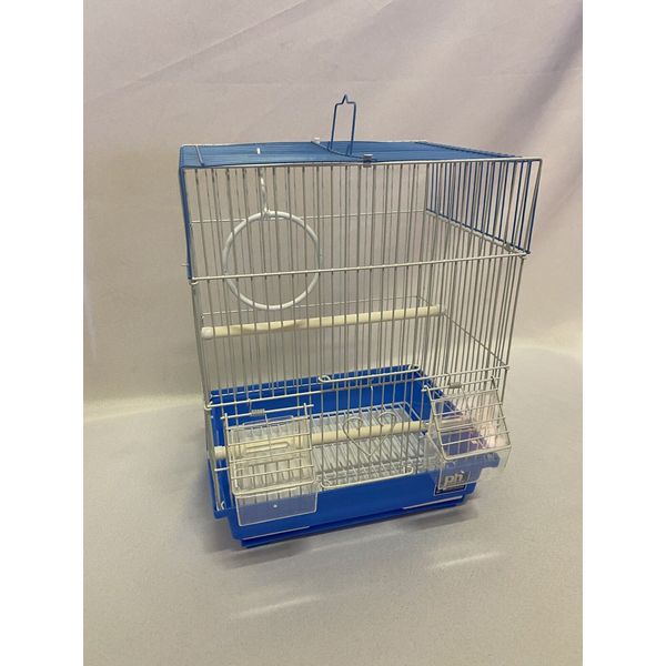 Prevue Pet Products Flat Top Economy Small Bird Cage Small Blue Plastic Base