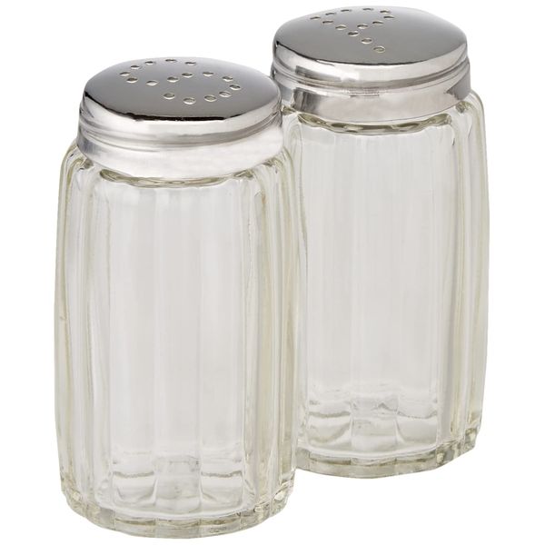 IBILI 768715 Salt & Pepper Shaker Set Small, Stainless Steel, Silver/Transparent, 9 x 8 x 4 cm