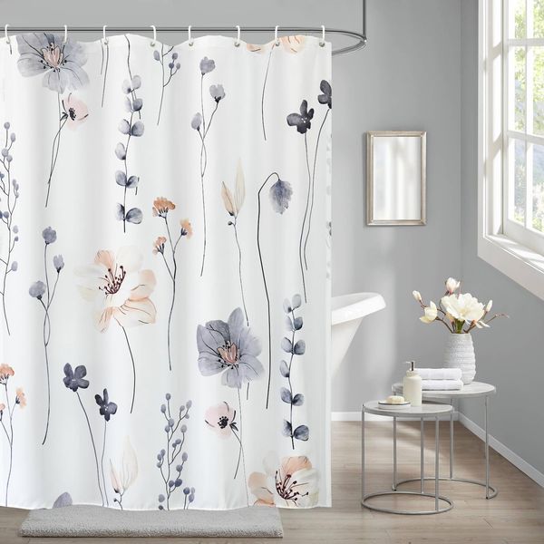 AooHome Shower Curtain, Waterproof, Mildew Resistant, 59.1 inches (150 cm) Length, Waterproof, Mildew Resistant, Blindfold, Insulated, Bath Curtain, Quick Drying, Room Divider, High Density Fabric,