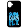 Blue SupaDupaFly Blue Color Graphic Case for iPhone 16 Plus