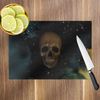 Black Space Skull Glass Chopping Board Kitchen Worktop Saver Protector