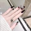 Set of 24 Nail Tip Unique Design Trapezoidal Style Glitter Black Nail Ribbon Western Style
