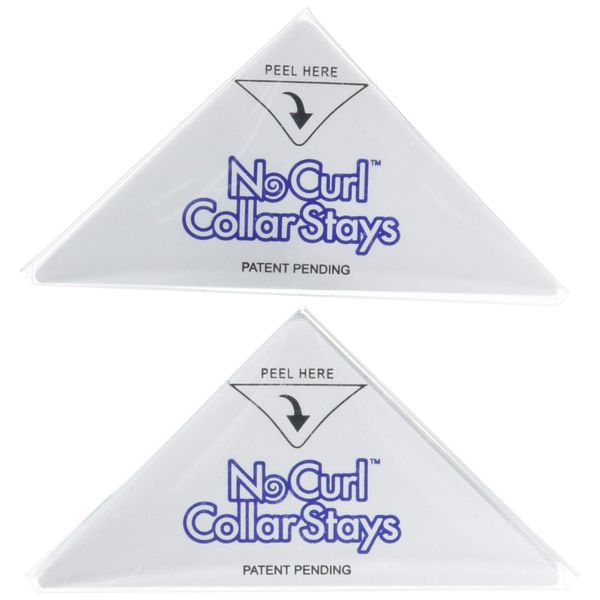 No Curl Collar Polo Shirt Collar Stays 20 Pair Refill Pack: Peel-&-Stick, Temporary