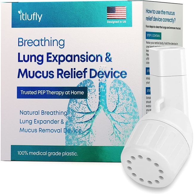 Breathing Lung Expander & Mucus Removal Device, Hand-Held Breathing Trainers, Improves Lung Capacity & Respiratory Health, Clears Congestion from Lungs & Airways Breathe Easier