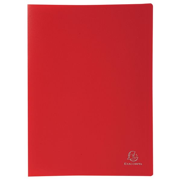 Exacompta - Ref 8525E - Soft PP Display Book - Suitable for A4 Documents, Made from Polypropylene, Lightweight, 20 Pockets, 40 Viewing Pages - Red Cover