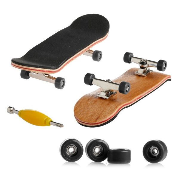 1 Pack Professional Mini Maple Wooden Fingerboards, Finger Skateboard Toy Set for Kids (Black)