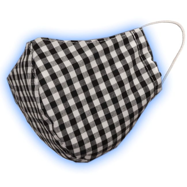 Mask Cooling for Summer, Cool, Ice Cotton, Made in Japan, Washable, Reusable, 3D Cotton, Adult, Cloth Mask, Gingham Check