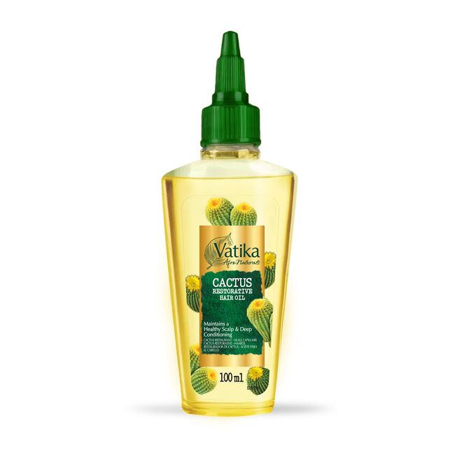 Vatika Afro Naturals Cactus Hair Oil - 100ml, Enriched With Goodness Of Cactus, Hair Care Essential, For Healthy Scalp Maintenance & Deep Conditioning