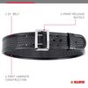 7960 Sam Browne Belt, Black, B/W, Chrome, Size 46-48