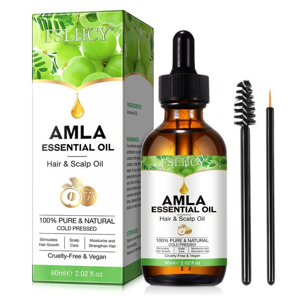 Amla Oil 60ML Amla Hair Oil for Hair Growth and Healthy Hair Moisturized Scalp, Natural & Vegan, Promotes Thicker, Fuller, Shinier Hair for Men and Women