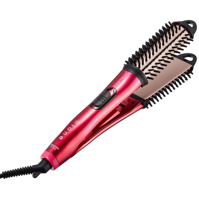 TESCOM IPHONE 1832-P Hair Iron, Brush Type, Straight & 1.3 inches (32 mm), 2-Way with Negative Ions, Sparkle Pink