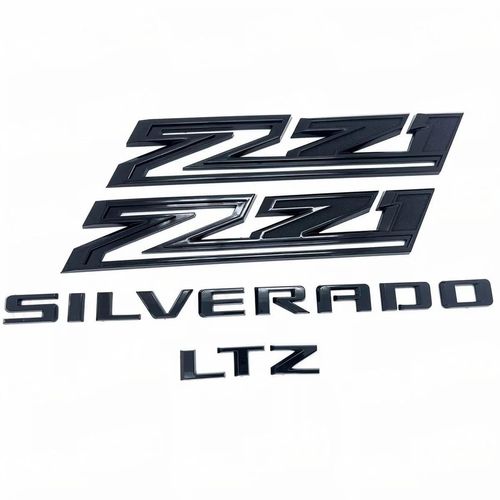 Set of 6pack OEM Silverado Plus Z71 LTZ Two 2500HD Emblem 3D Badges Compatible with for Silverado 2500HD 2019-2025 Parts 86539786 (Black)