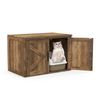 Cat Litter Box Enclosure w/ Double Barn Doors Removable Divider Middle Entry