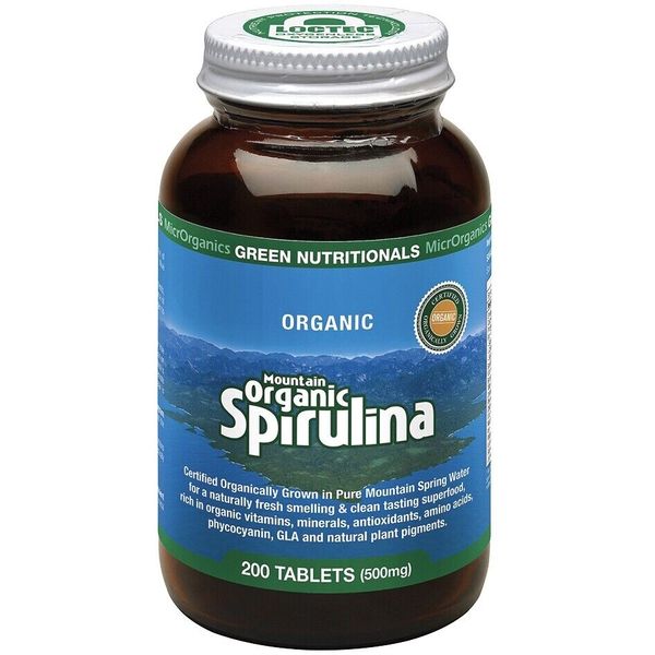 Mountain Organic Spirulina 500mg 200 Tabs Green Nutritionals