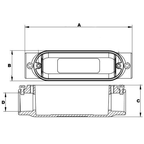 Morris 14230 EMT Set Screw Conduit Body, Aluminum, Type C, Cover and Gasket, 1/2" Thread Size