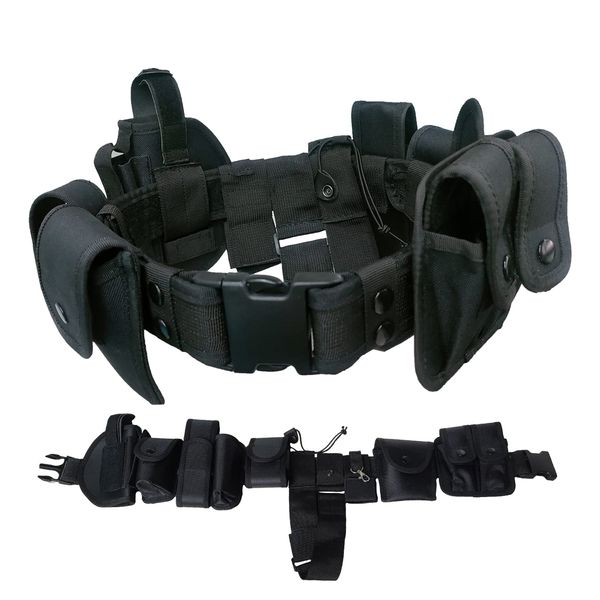 ZGJINLONG 10 in 1 police Tactical belt Security Guard Belt,Versatile Military Modular Equipment System Molded Duty Belt Set for Law Enforcement