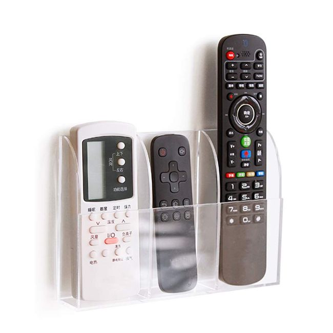 APSOONSELL Clear Acrylic Remote Control Rack, Wall Mounted Storage, Multi-functional Storage Box, Small Items, 3 Types