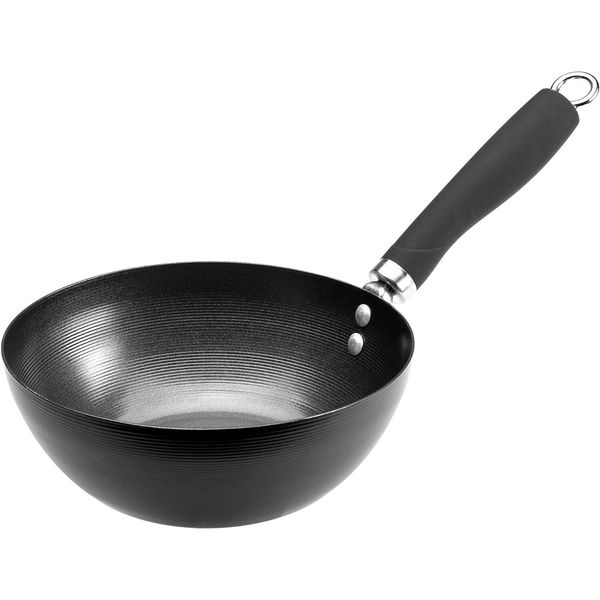 Nonstick Carbon Steel Wok With Soft Touch Riveted Handle 8"bla
