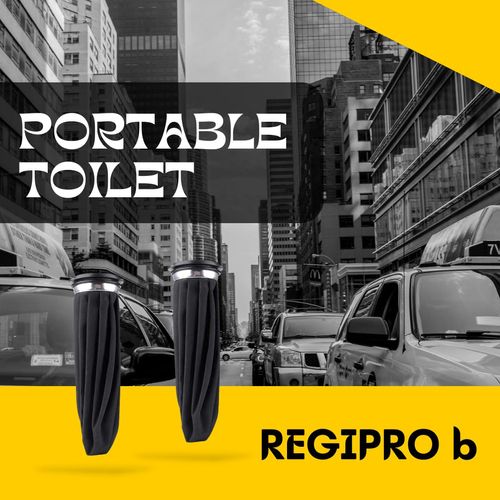 Regipro b Polyester Urinal, For Men, Set of 2, Portable Toilet, For Cars, Traffic Congestion Prevention, Outdoor, Nursing Care, Capacity 33.8 fl oz (1,000 ml) (Black)