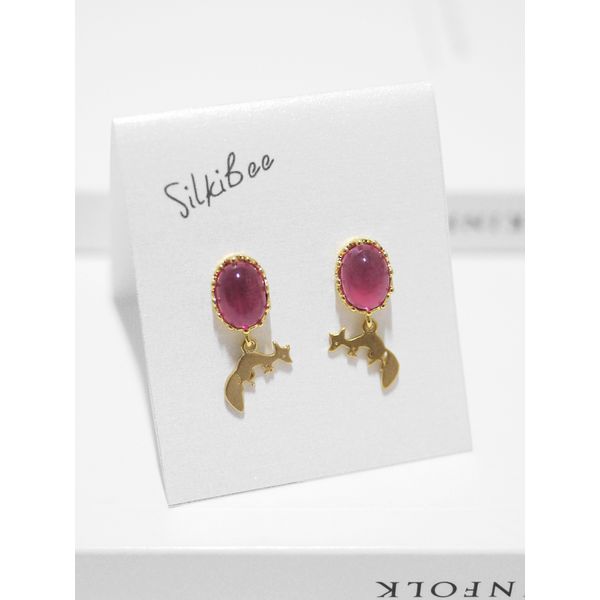 Ruby Red Wine Fox Earrings