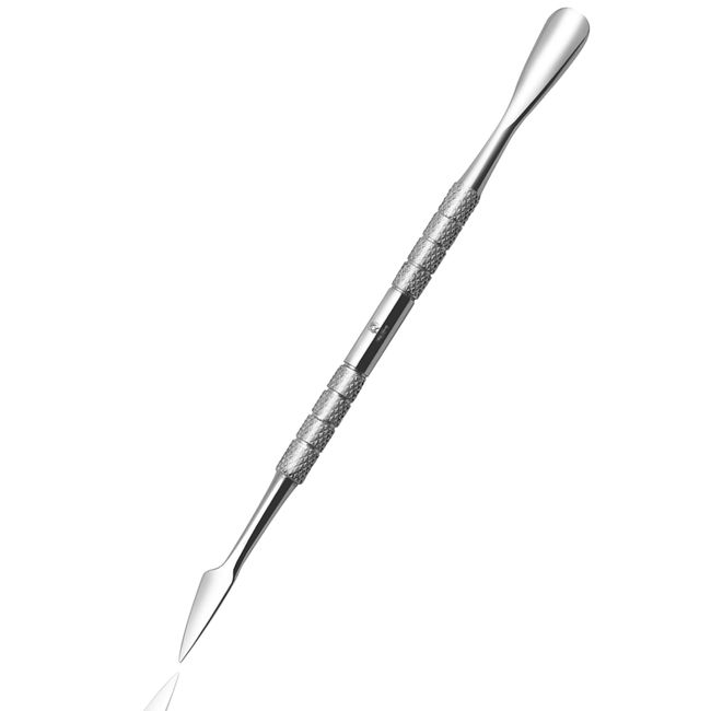 Cuticle Pusher Tool and Nail Cleaner, Professional, Double Ended, Metal, Stainless Steel, Gel Nail Polish Remover, Scraper