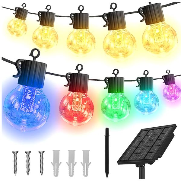 Brand new 25led 50FT Solar String Lights avatar controls Multicolor&warm white