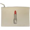 'Red Lipstick' Canvas Clutch Bag/Accessory Case (CL00043539)