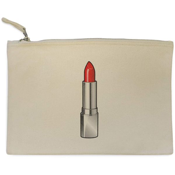 'Red Lipstick' Canvas Clutch Bag/Accessory Case (CL00043539)