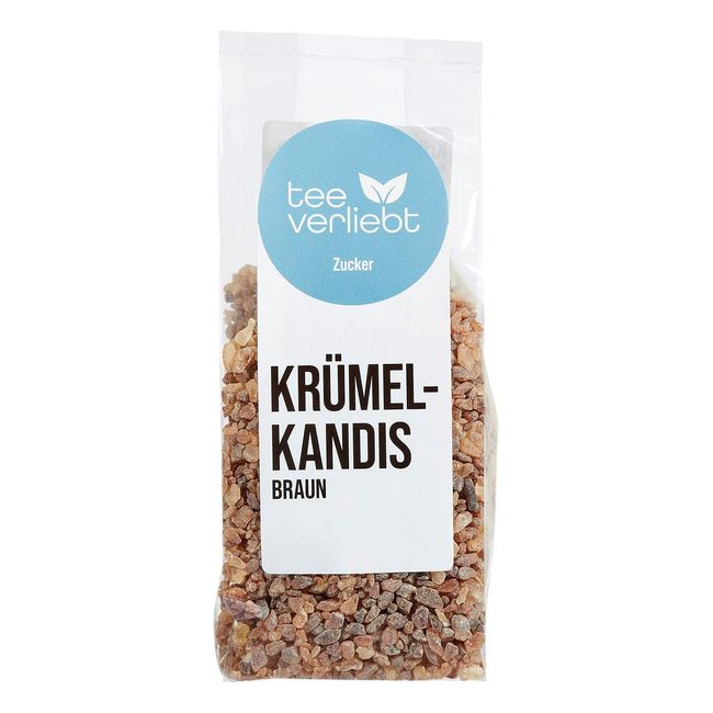 teeverliebt - Krümelkandis braun fein I 5x 250g kleine braune Kluntjes - im Folien-Beutel I brauner Kandis-Tee-Zucker - Kandis-Würfel mit leckerer Karamell-Note I Kluntje Kandis-Zucker braun 5x 250 g