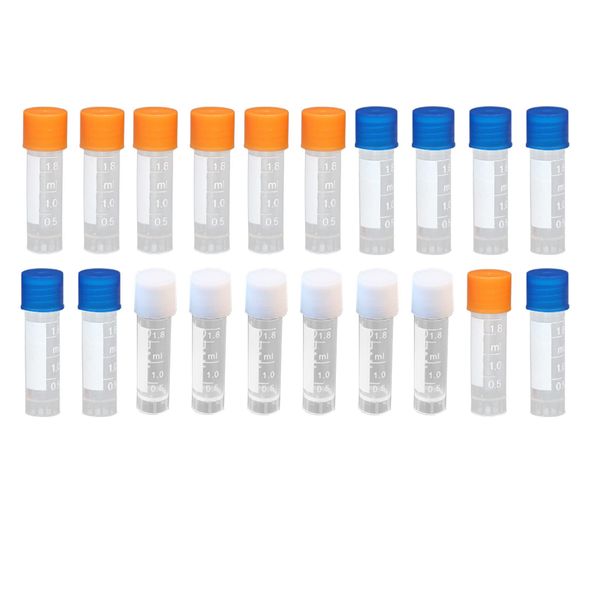 通用 20 Pcs 1.8 ml Graduated Plastic Clear Test Tubes Small Bottle Sample Container Plastic Sample Bottles for Scientific Experiments